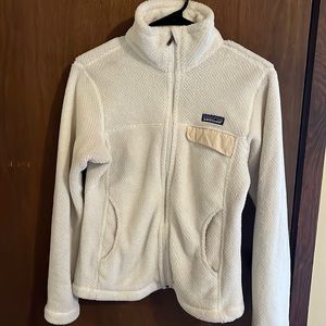 Patagonia white fleece Synchilla full zip